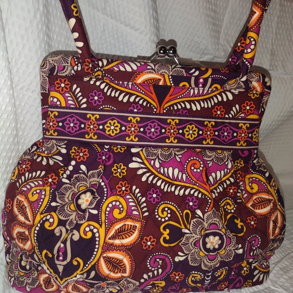 Vera Bradley Alice Purse Quilted Handbag With Kiss Lock Sunset Safari Pattern - Picture 3 of 13